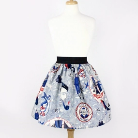 Fall Favorite Sailor Jerry Rockabilly Nautical Pleated Skirt  #PS-J111