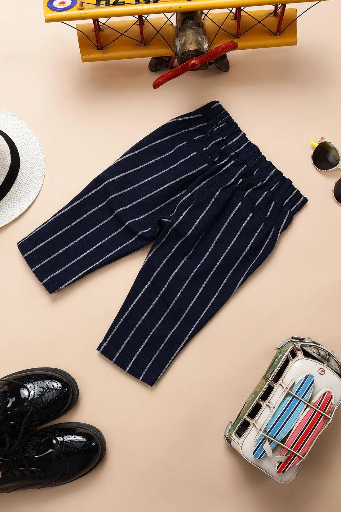 One Friday Baby Boys Striped Waistcoat and Trouser Set with Shirt