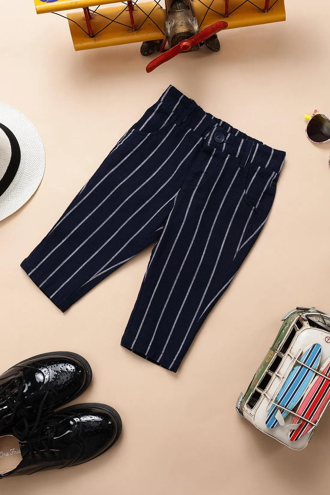 One Friday Baby Boys Striped Waistcoat and Trouser Set with Shirt