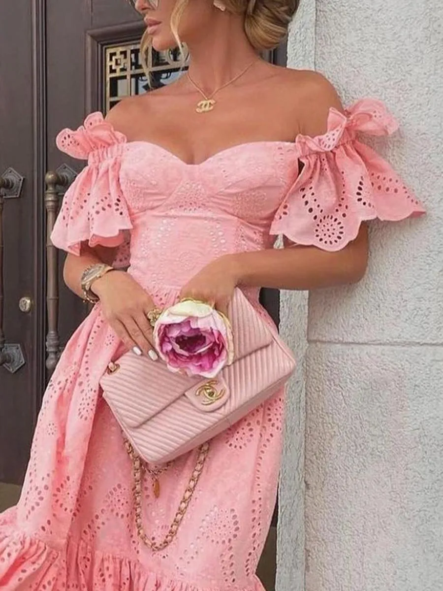 One-shoulder Hollow Out Dress