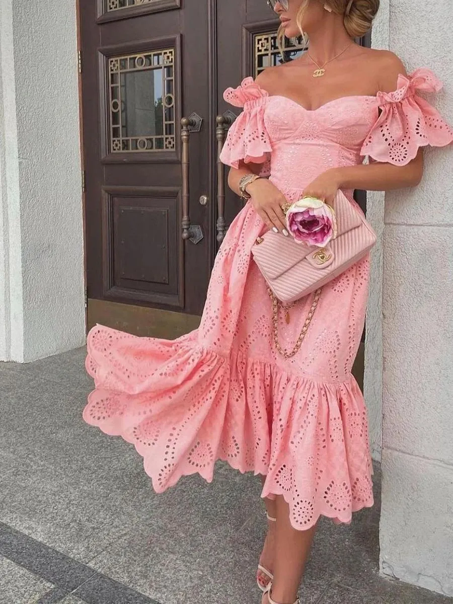 One-shoulder Hollow Out Dress