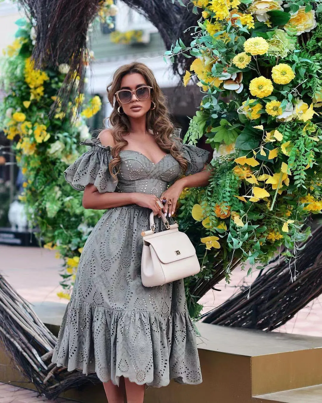 One-shoulder Hollow Out Dress