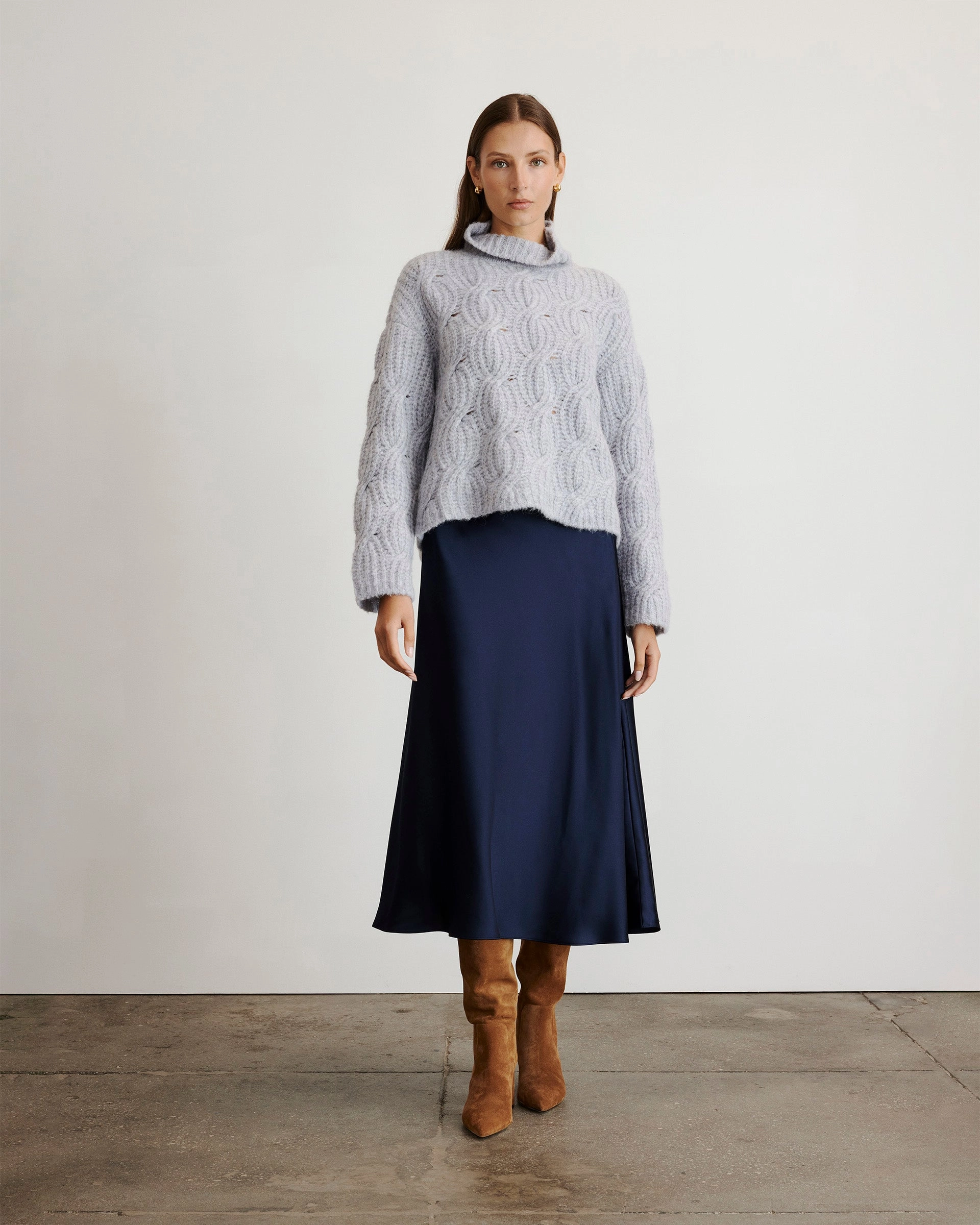 Reinforced Elbow Patches Soft Cotton Opaline Sweater