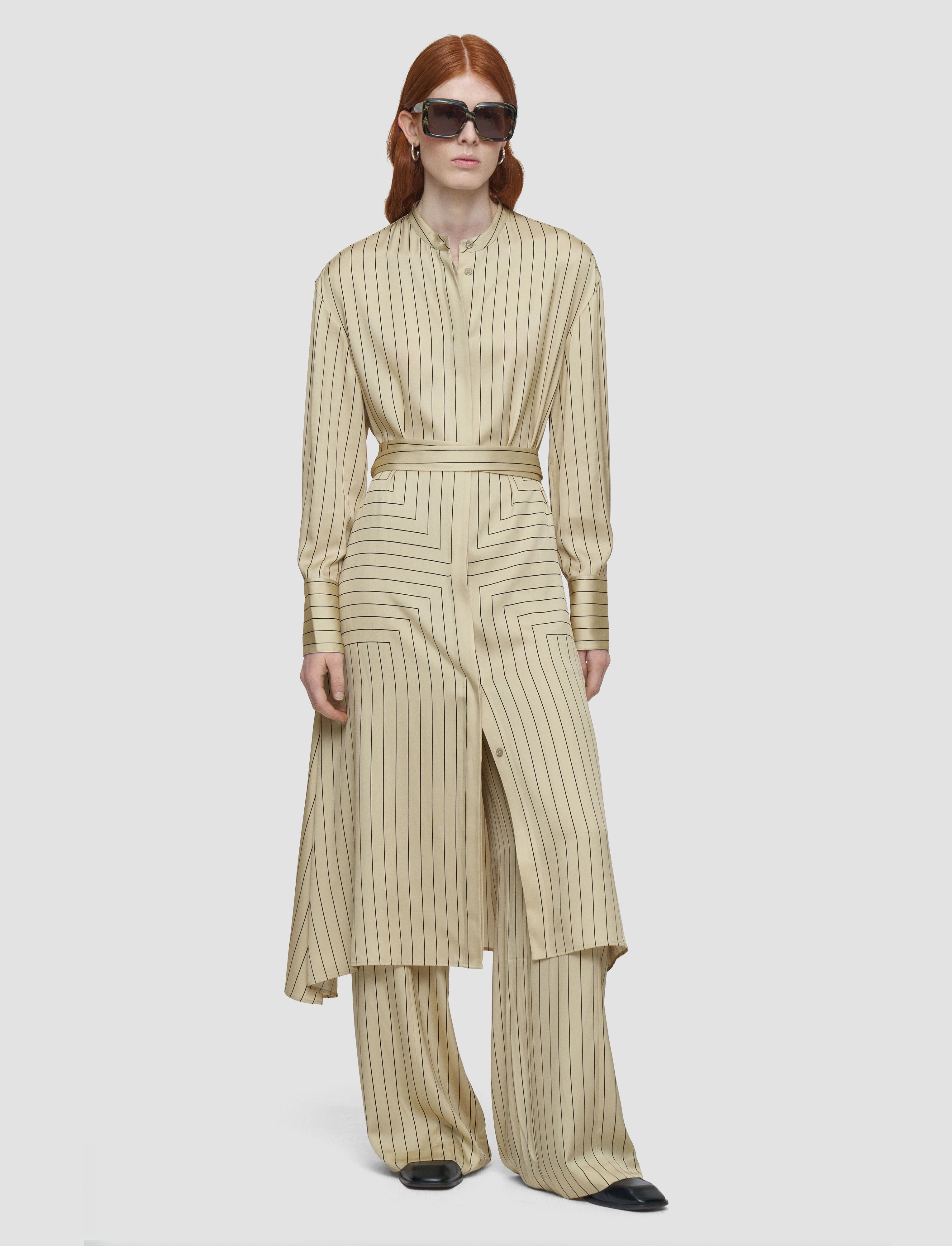 Orlana Geometric Print Silk Dress Pure Motion Sleek Movement