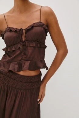 Stretchable Knit Ortona Tank Espresso