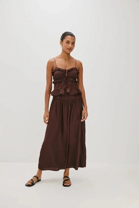 Ortona Tank Espresso Minimalist Stitching Trendy Shirt