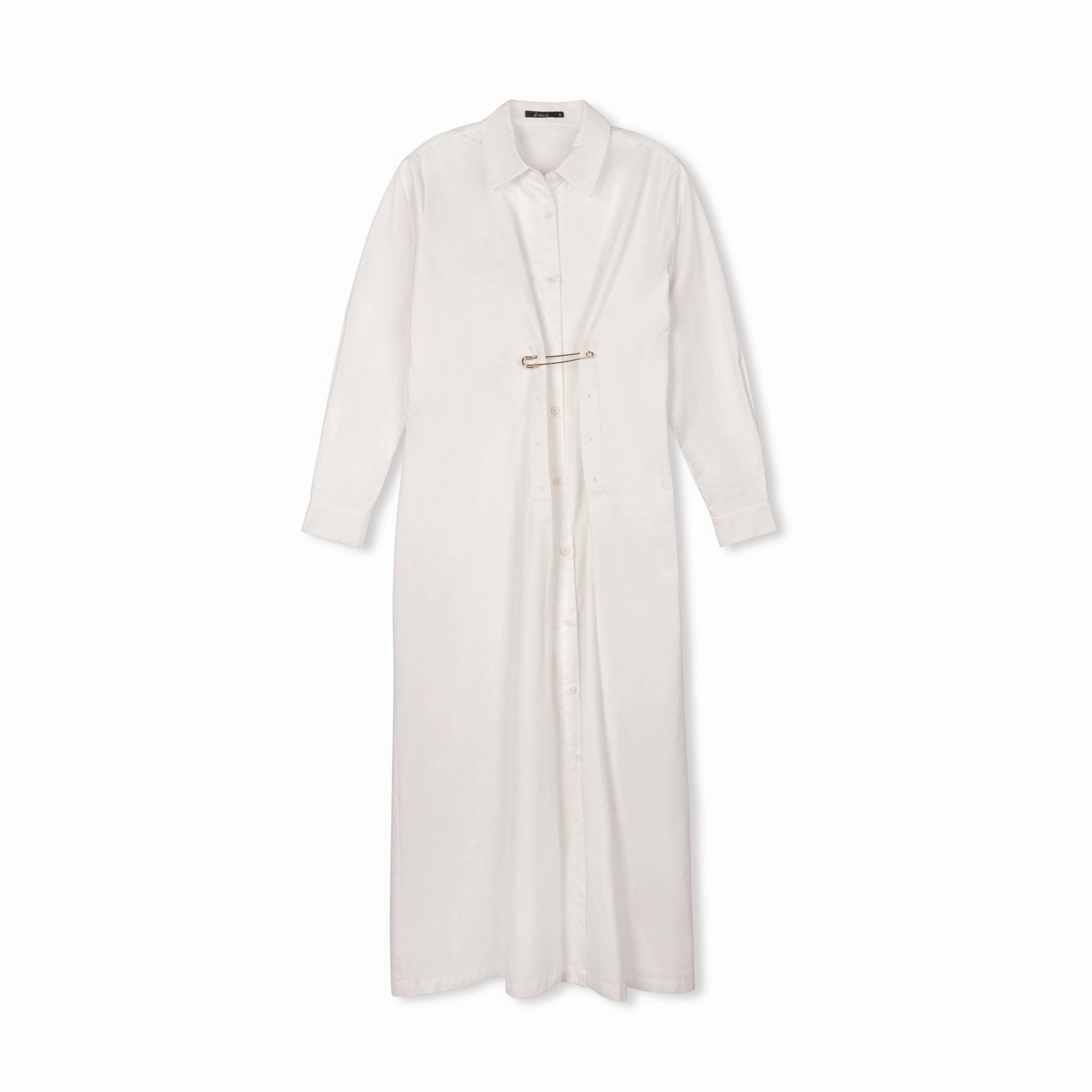 Classic Tailoring Timeless Style Overlay Pin Dress | White [Final Sale]