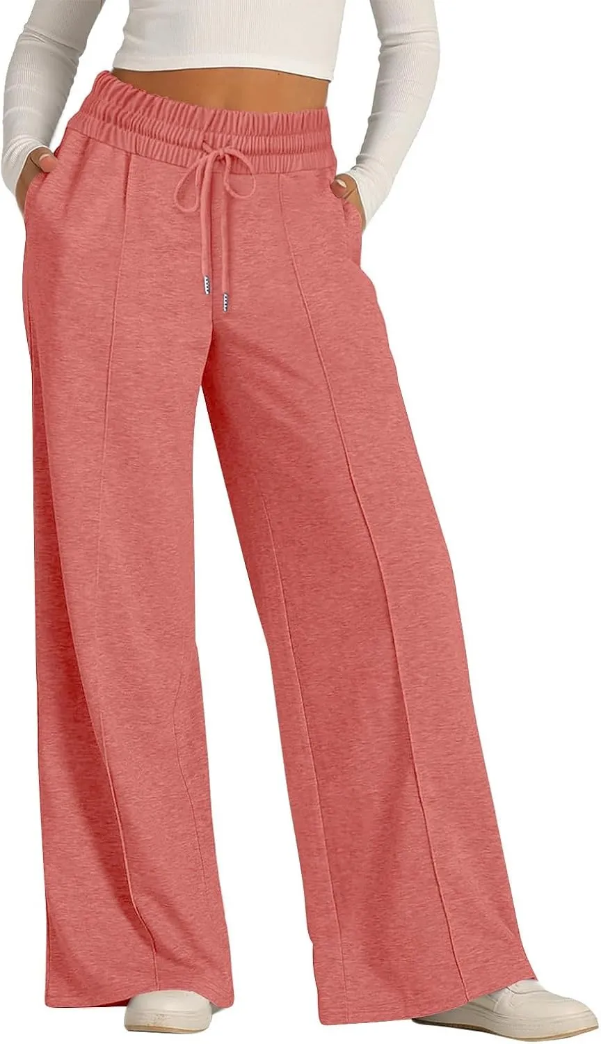 Oversized Wide Leg Sweatpants Women Low Rise Camo Sweatpants Drawstring Flare Sweatpants Baggy Lounge Pants w/Pockets