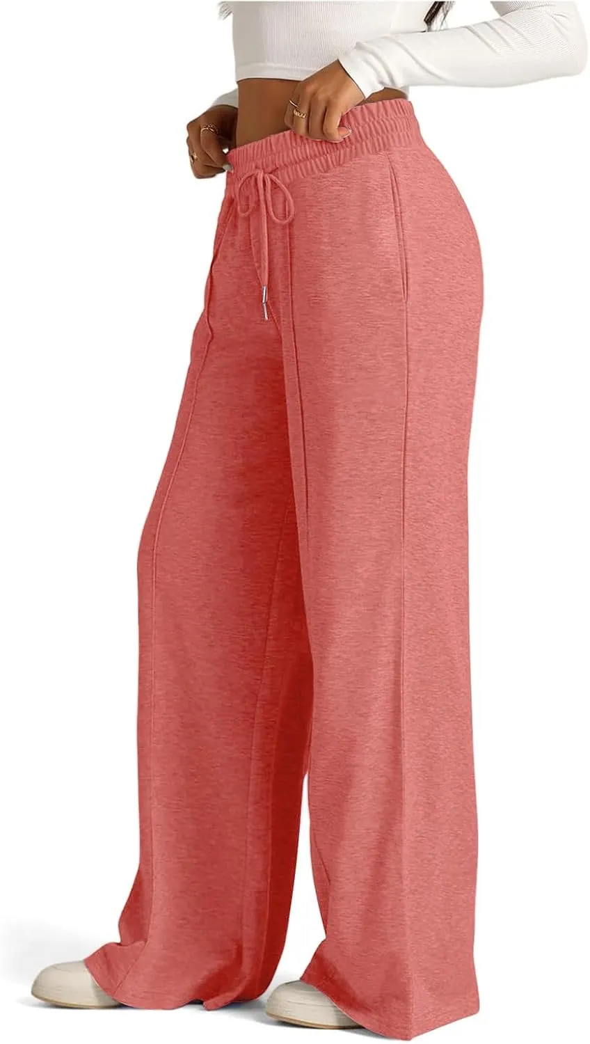 Oversized Wide Leg Sweatpants Women Low Rise Camo Sweatpants Drawstring Flare Sweatpants Baggy Lounge Pants w/Pockets