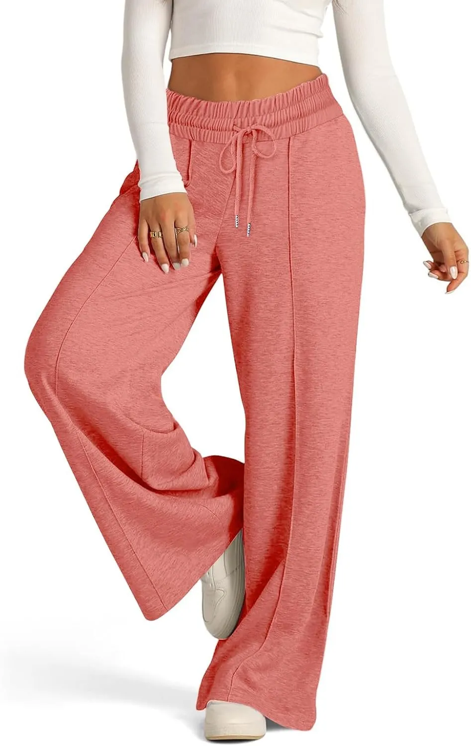 Oversized Wide Leg Sweatpants Women Low Rise Camo Sweatpants Drawstring Flare Sweatpants Baggy Lounge Pants w/Pockets