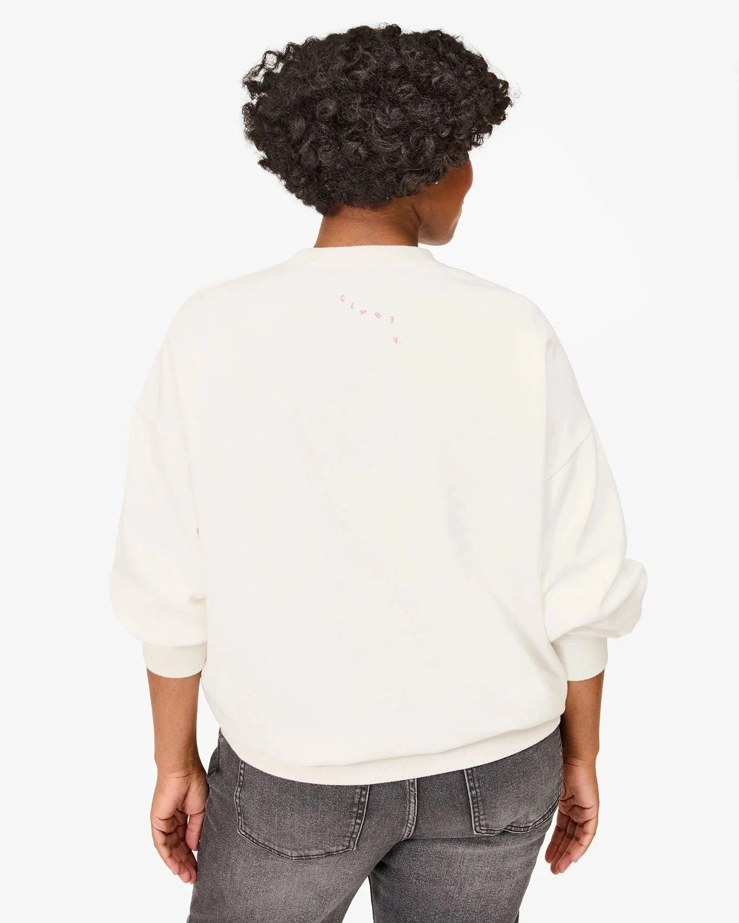 Oversized Sweatshirt Oyster White w/ Peony Iconique Eco Dye Process