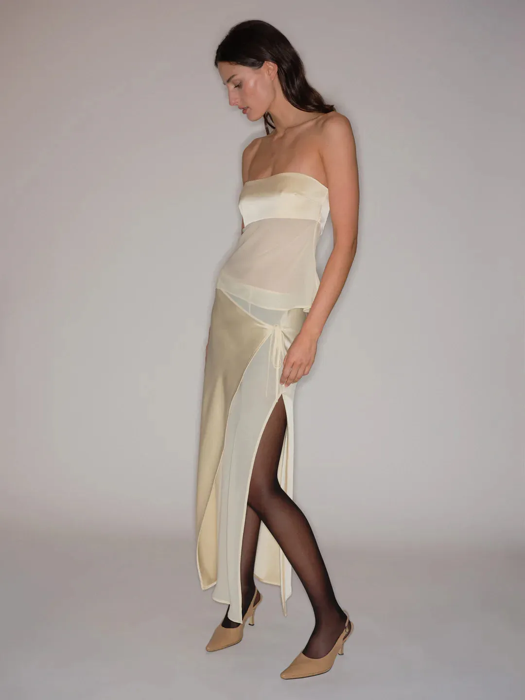Ownley Ricky Midi Skirt in BUTTERCREAM