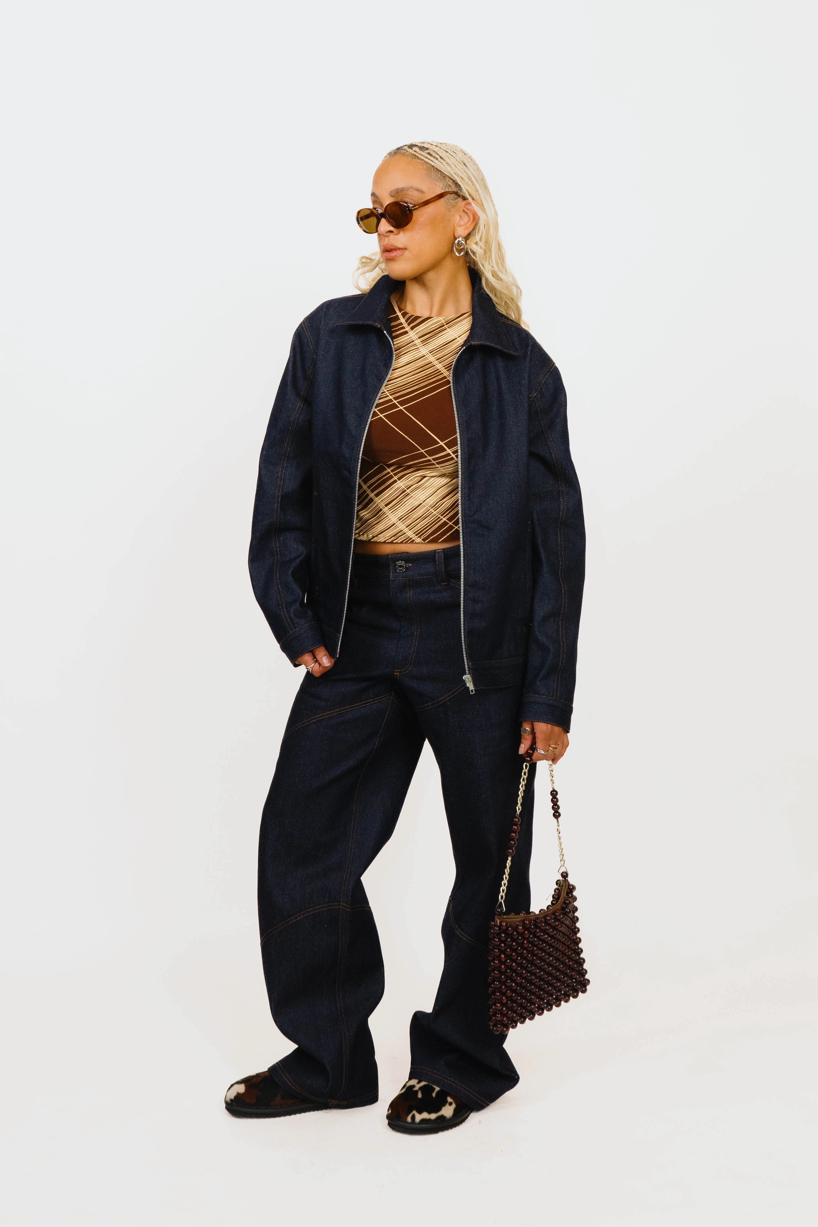 Wave Denim Simple Silhouette