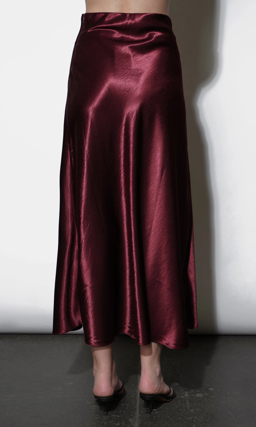 Paige Midi Slip Skirt in Dark Cherry Fair trade