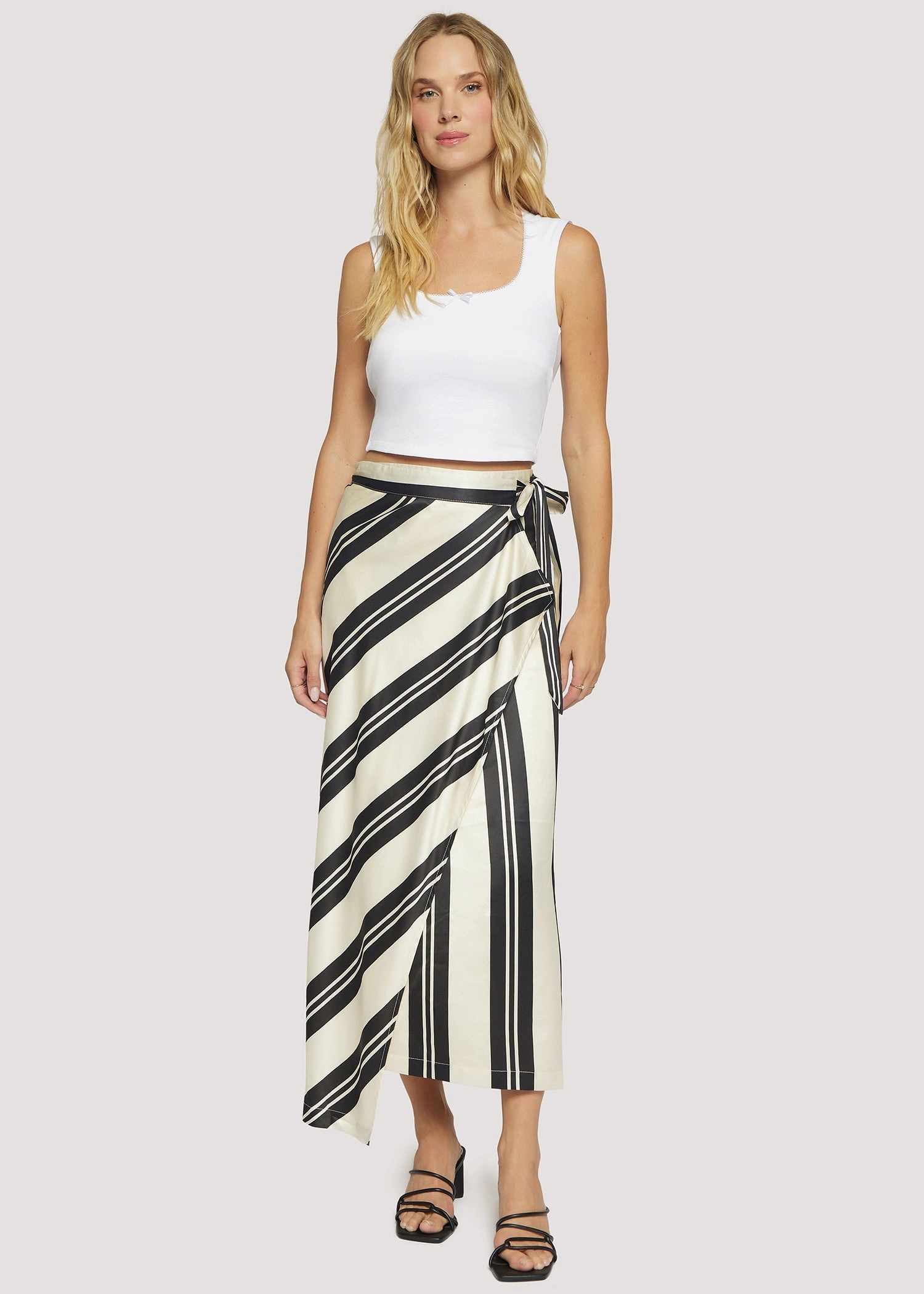 Tea length Palermo Maxi Skirt in Cream/Black