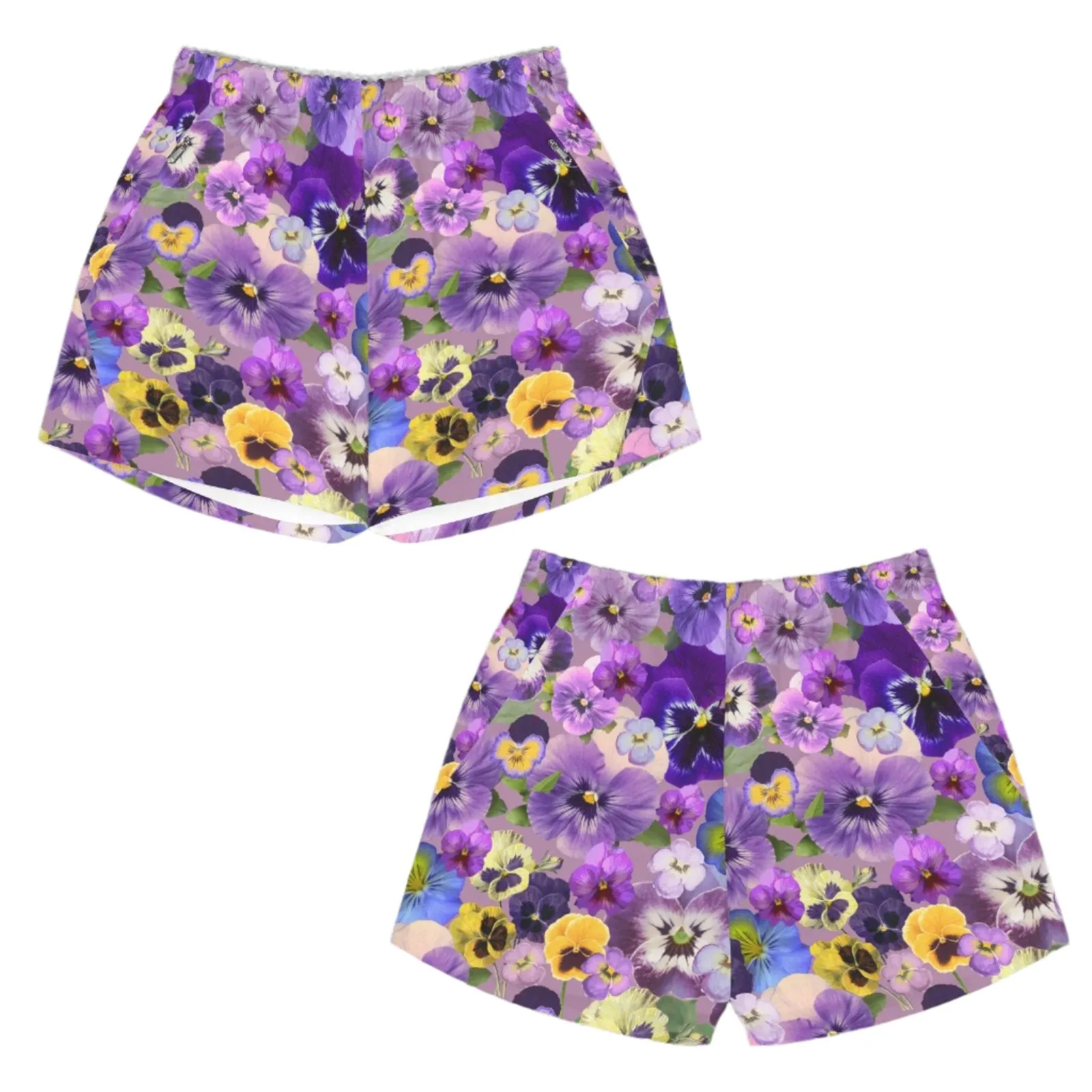 Pansies Retro Zip Pocket Shorts up to 5 XL (FWS)