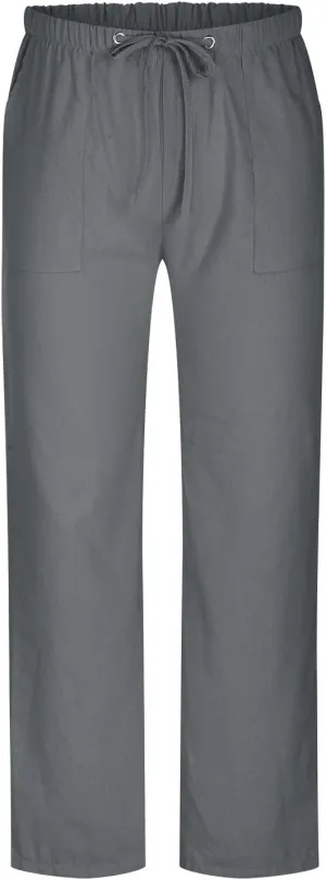 Pants for Men Cotton Linen Drawstring Elastic Waist Solid Straight Legs Causal Stylish Work Utility Loose Trouser