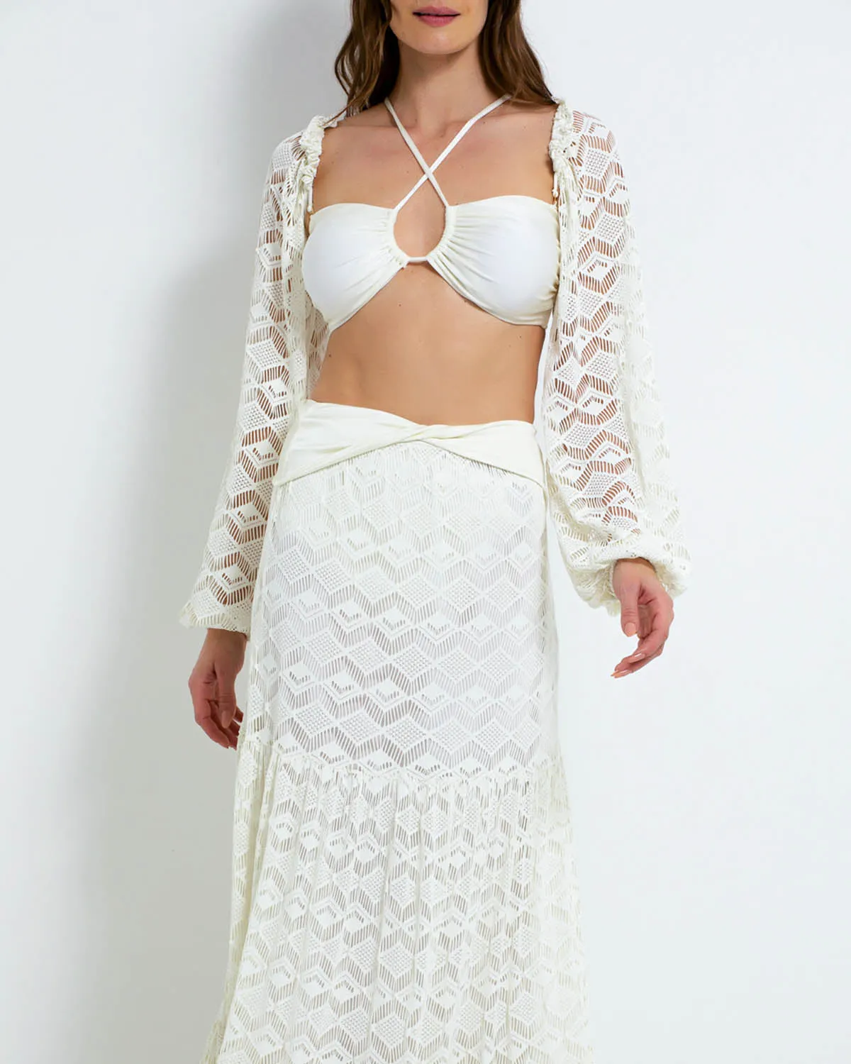 PatBo Crochet Beach Midi Skirt