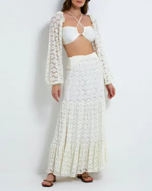 PatBo Crochet Beach Midi Skirt