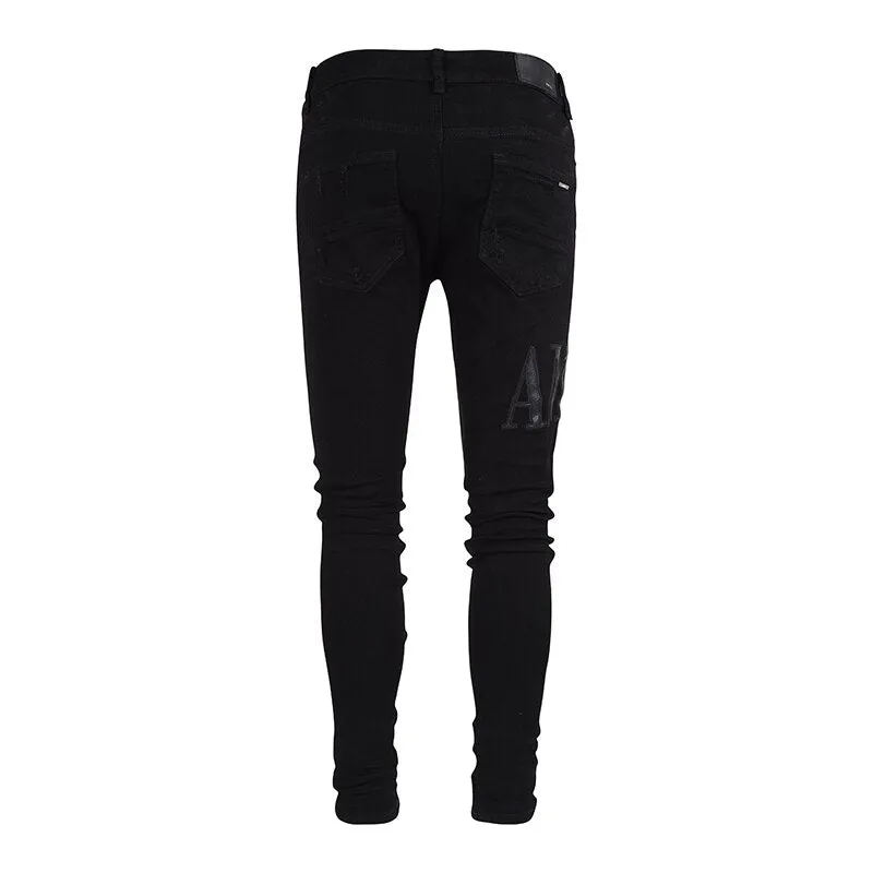 Patches Letter Denim Men Jeans
