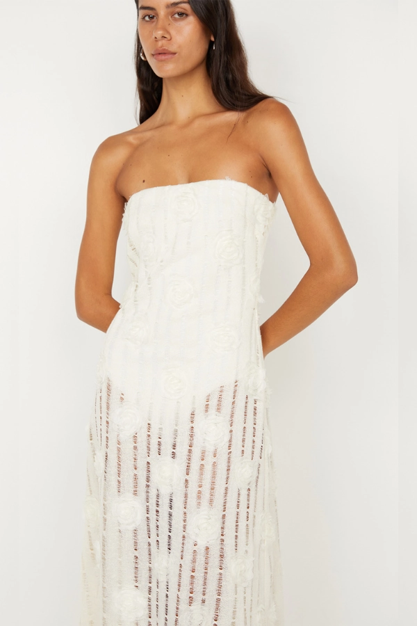 Quick-Dry Amelie Strapless Dress Ivory