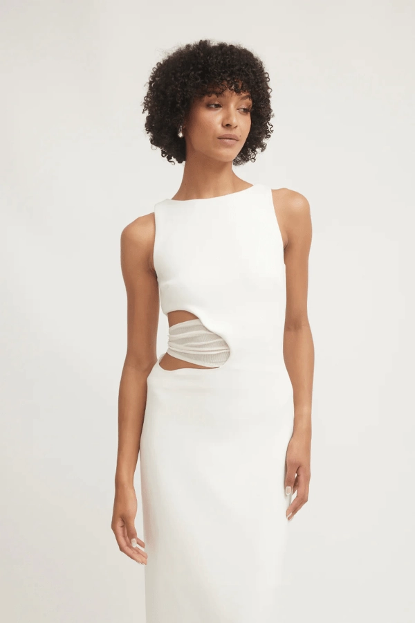Valentina Dress Ivory Perfect Cut Cozy Drape