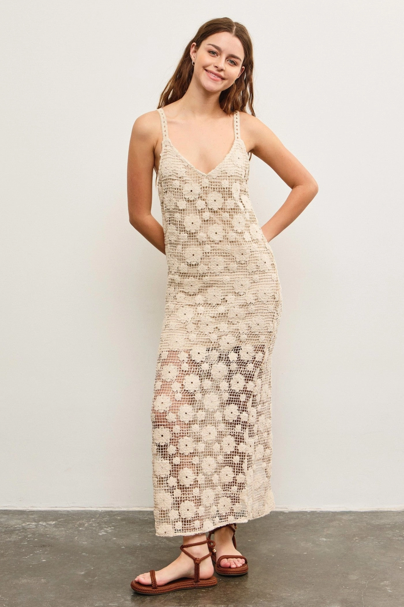 Romantic-Style LAUREN CROCHET MAXI DRESS