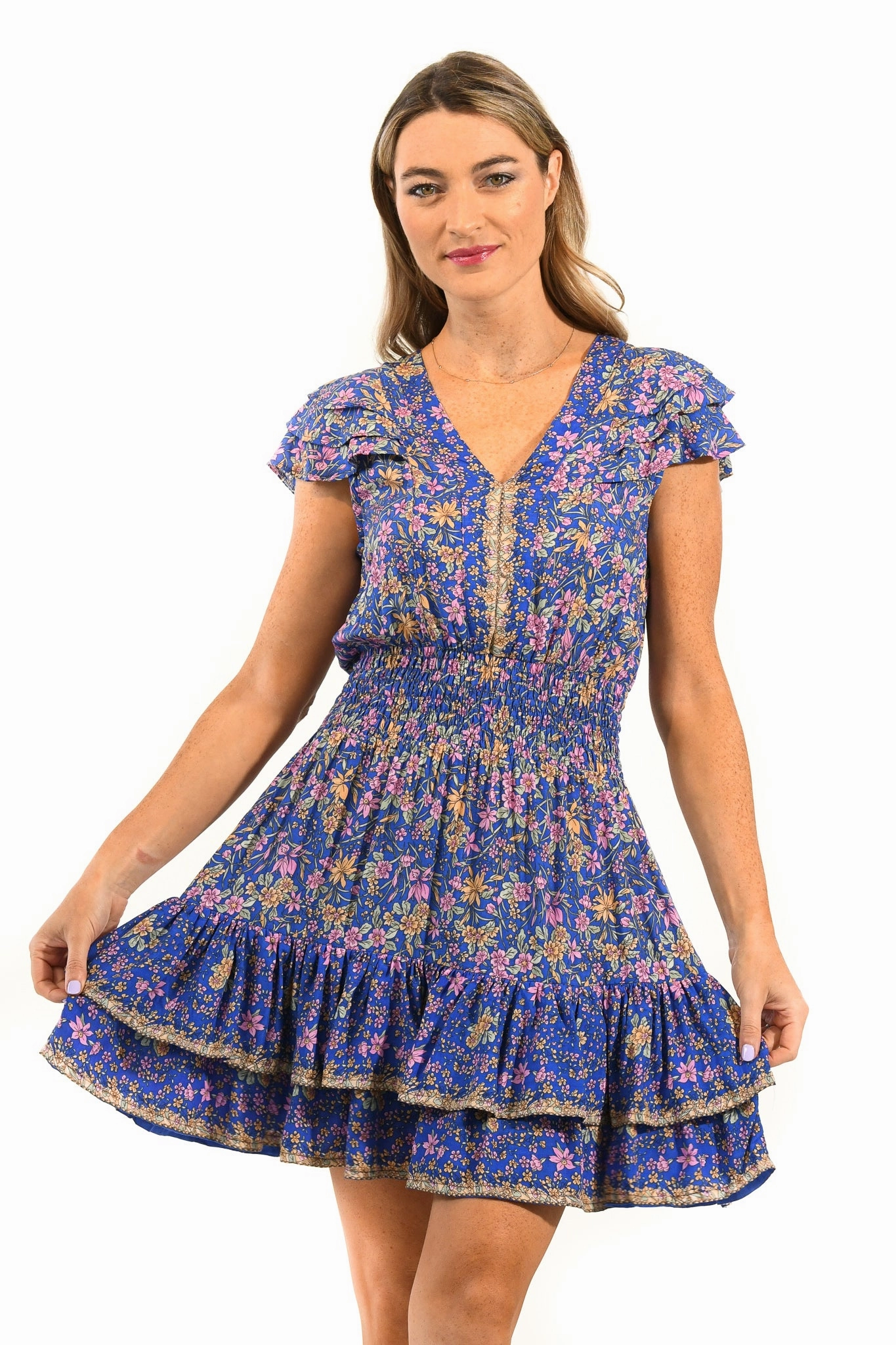 Zoey Dress / Indigo Wildflower Skin Glow