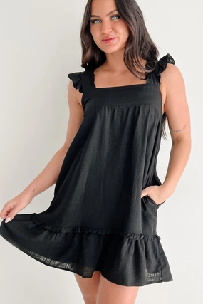 Classic and Chic Perfectly You Babydoll Mini Dress (Black)