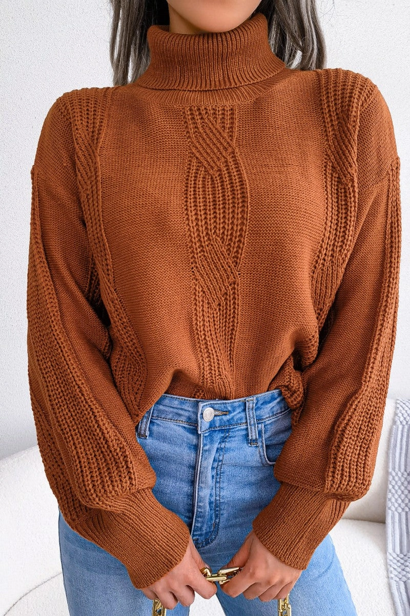 AthleisureCompatible Comfort Cushion Neckline WOMEN HIGH NECK SOLID FALL WINTER CASUAL SWEATER