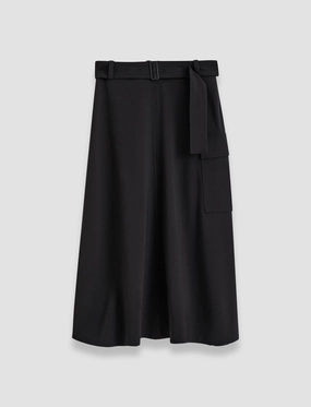 Smooth Cut Pernette Fluid Twill Wool Skirt