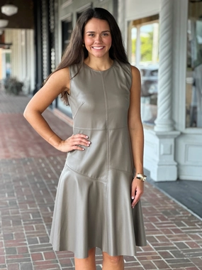 Perre Melani Leather Aline Dark Sage Dress Sharp Mood Urban Favorite