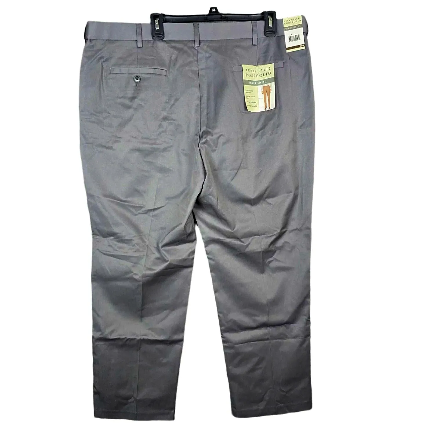 Perry Ellis Men's Portfolio Stretch Straight Leg Flex Flat Front Dress Pants Gray 40x29
