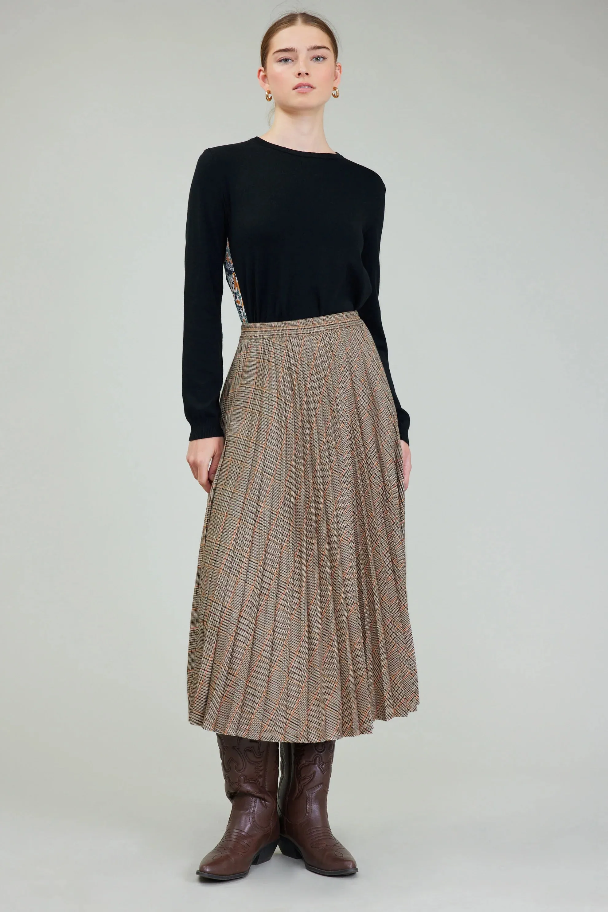 Plaid Midi Skirt