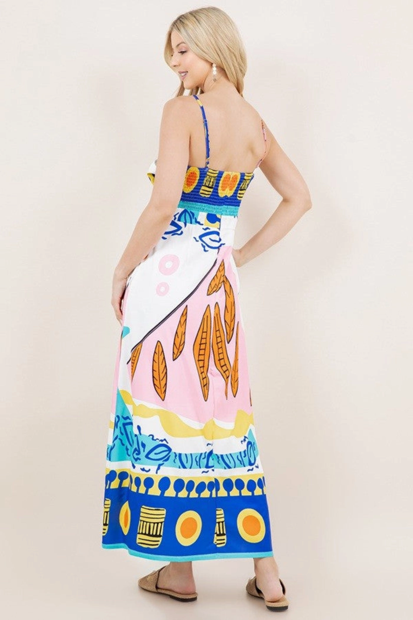 SHERI PRINT MAXI DRESS Calm Texture Light Motion