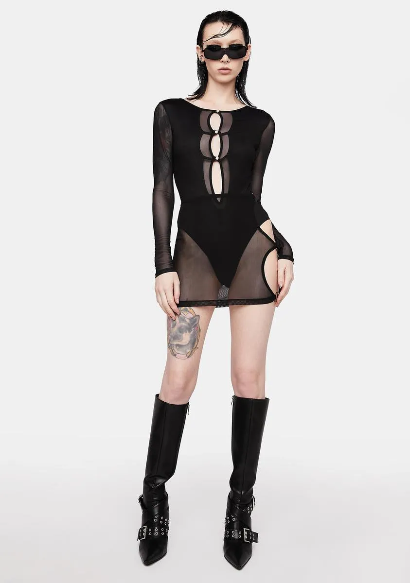 Play The Part Mesh Mini Skirt