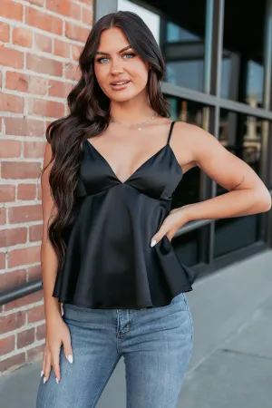Playing Nice Satin Babydoll Cami (Black) NoiseReduciting Zipper UPF Protective Fabric