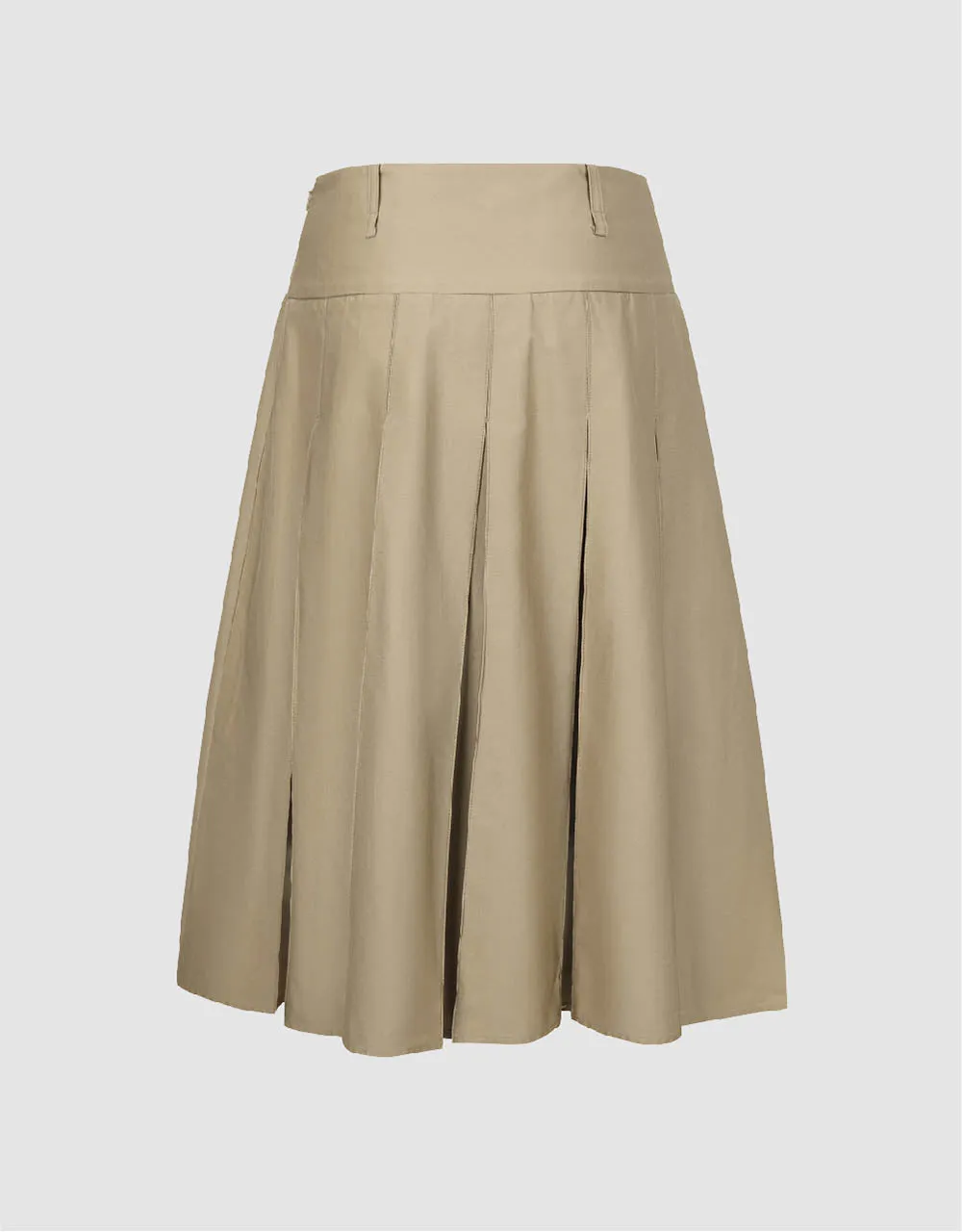 Pleated Midi A-Line Skirt