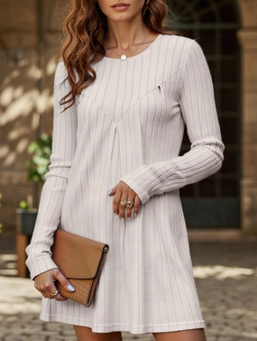 Refined Presence Relaxing Style Pleated patchwork dress