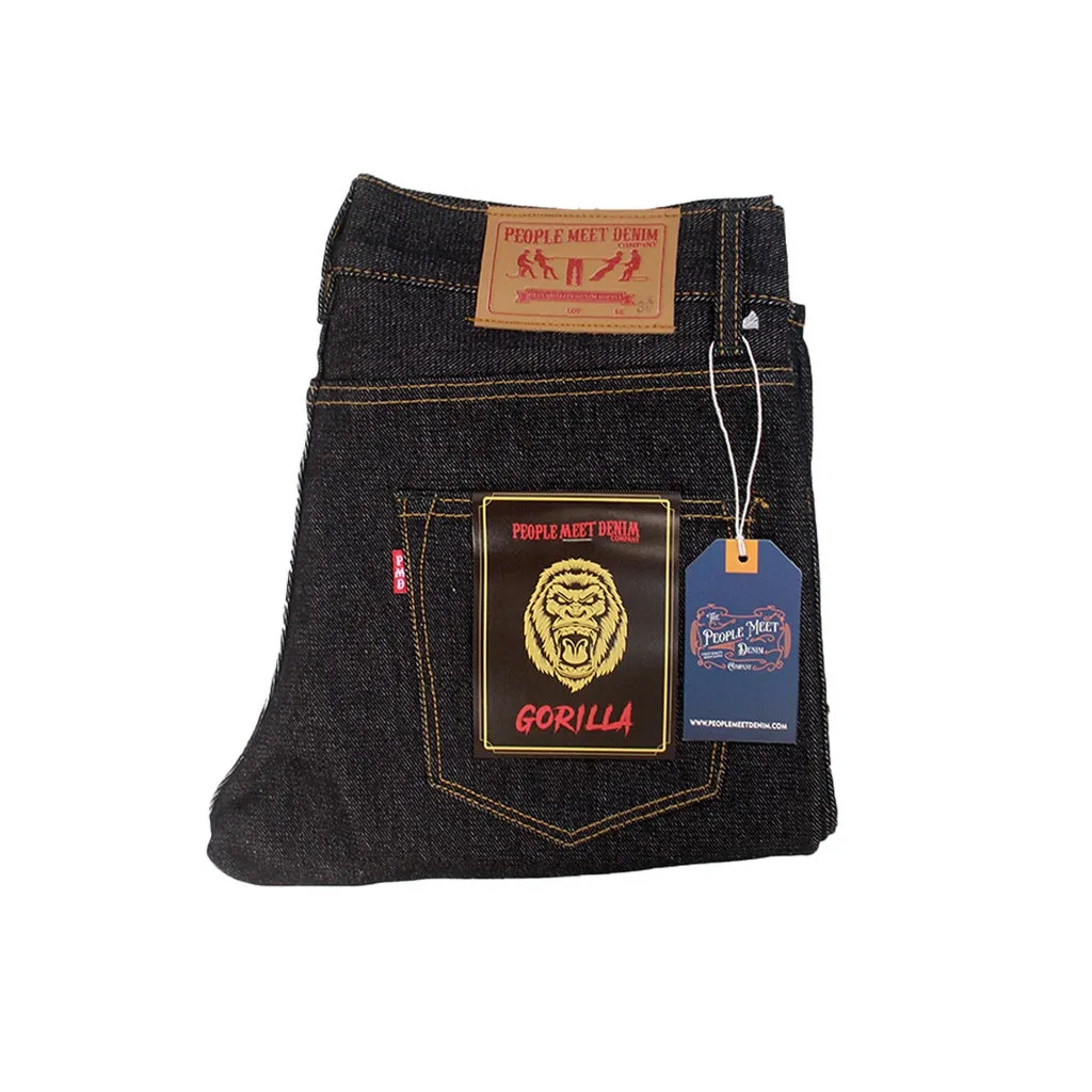 PMD & Co Gorilla 14oz Black Indigo Denim Selvedge Accent Slim Fit