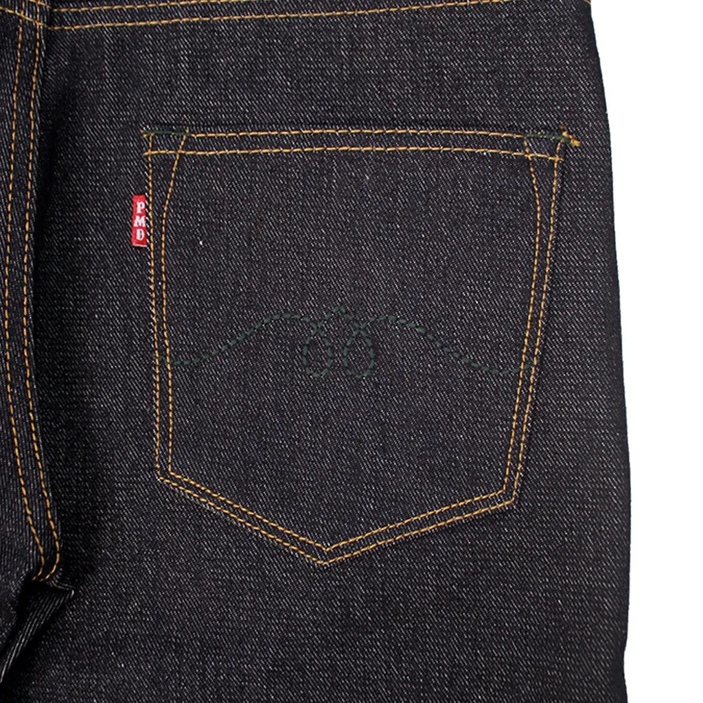PMD & Co Gorilla 14oz Black Indigo Denim Selvedge Accent Slim Fit