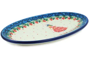 Polish Pottery 8" Platter Princess In A Red Dress