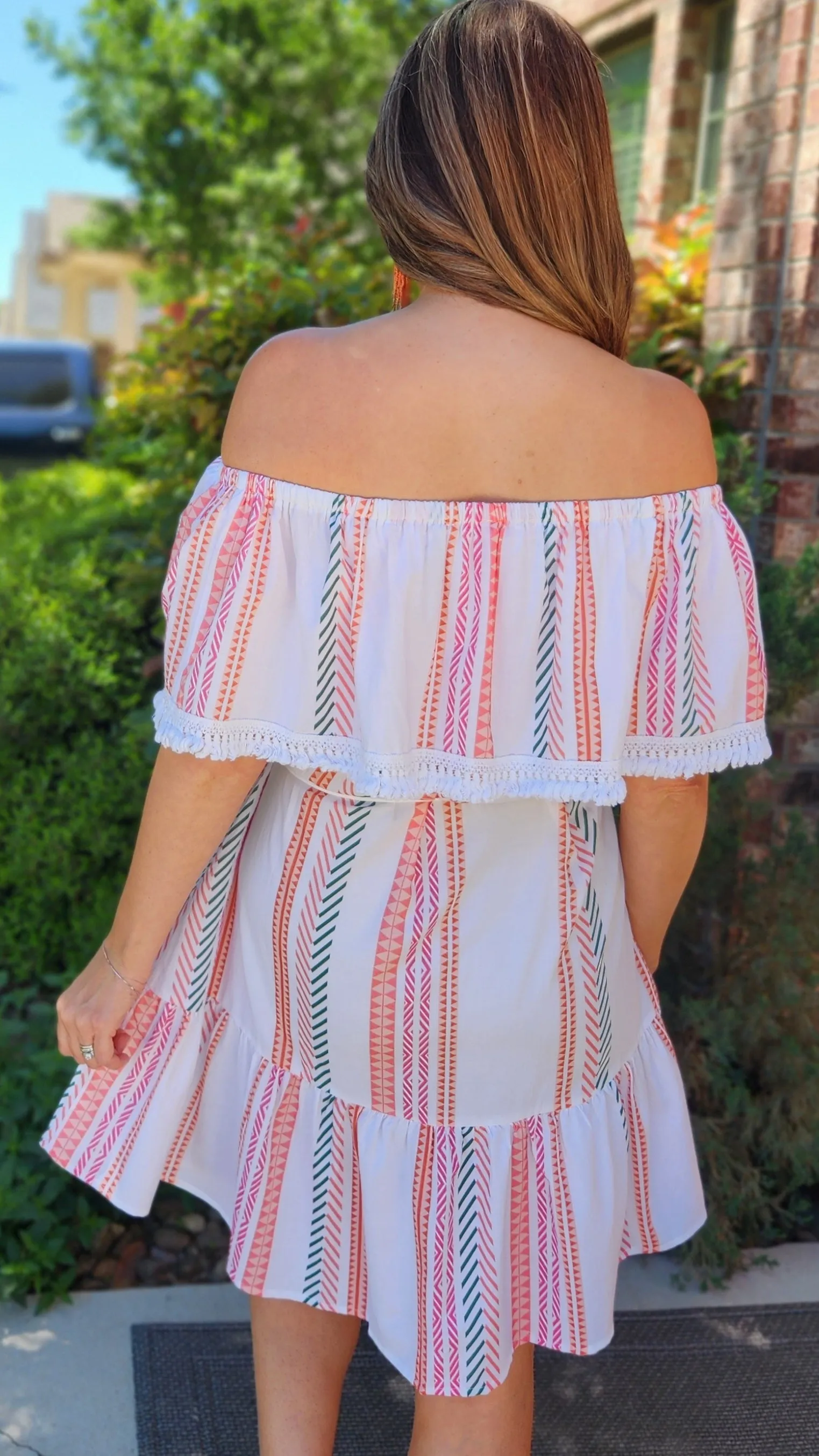 Pool Party Dress-Ivory/Multicolor