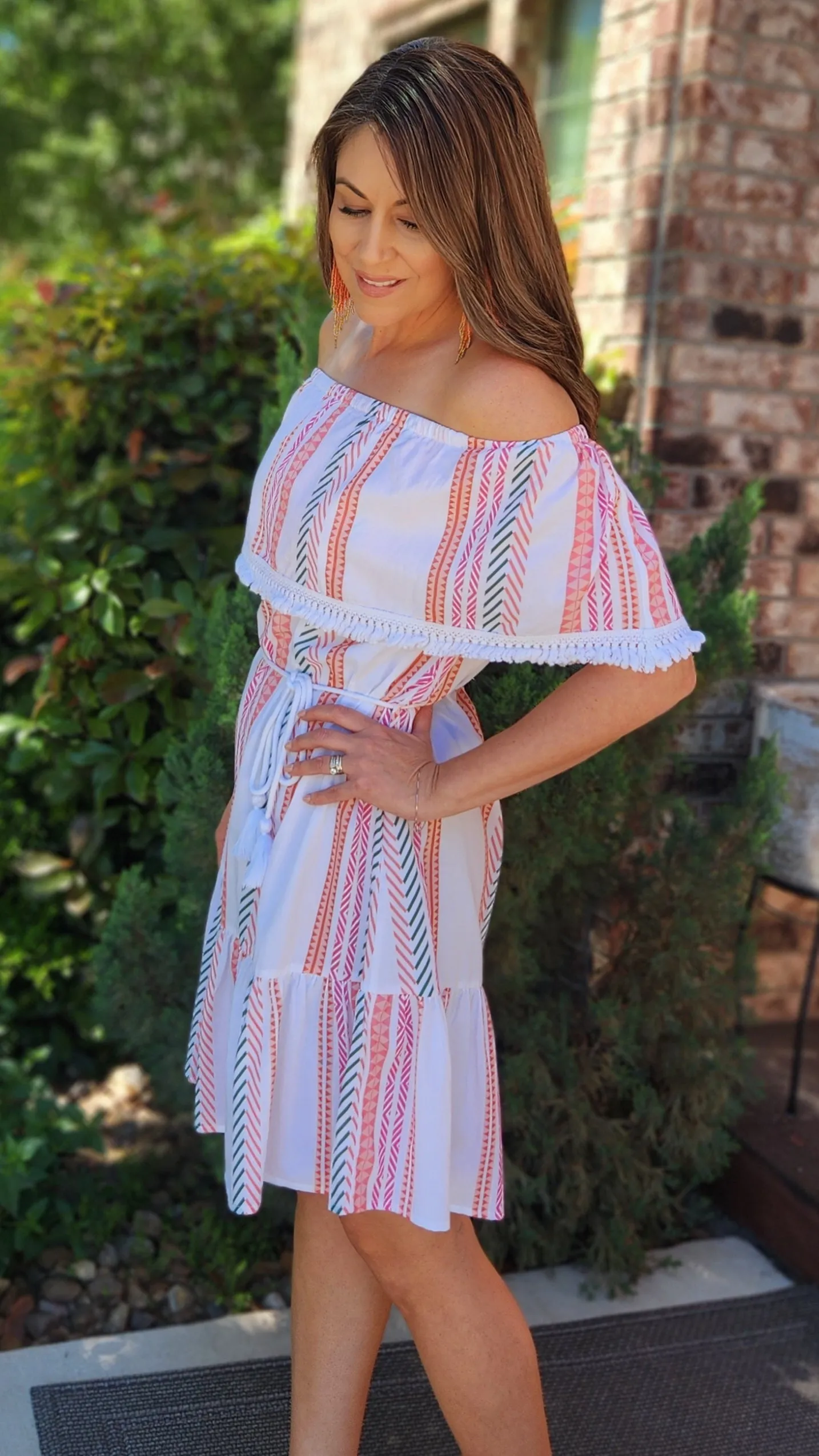 Pool Party Dress-Ivory/Multicolor