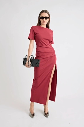 Portia Dress Cherry Sharp Motion Elegant Comfort