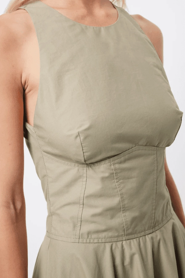 Homage Maxi Dress Eucalyptus Light Base Buckle-Detail