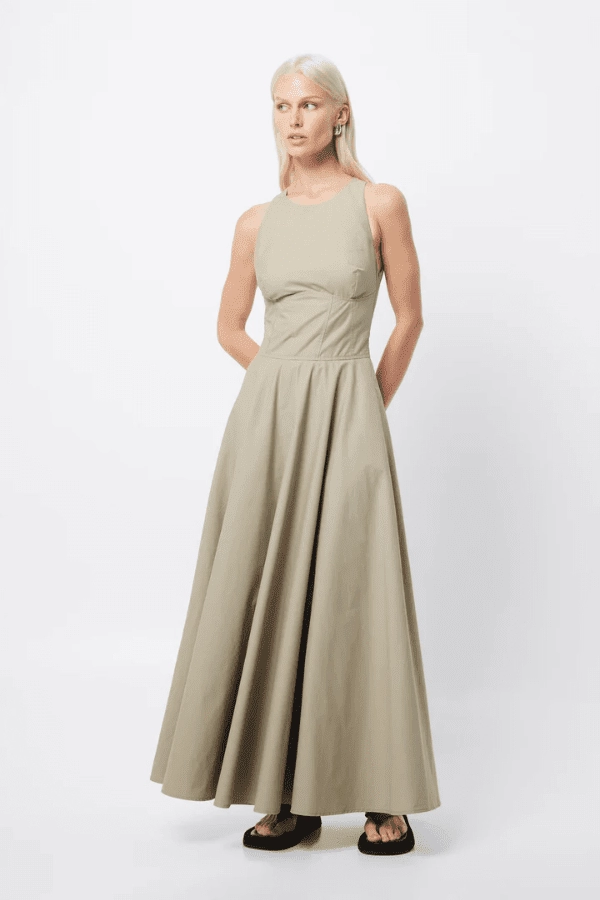 Slim Silhouette Homage Maxi Dress Eucalyptus