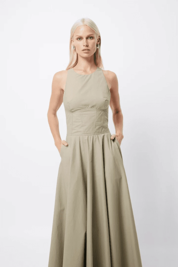 Homage Maxi Dress Eucalyptus Timeless Touch Natural Layers