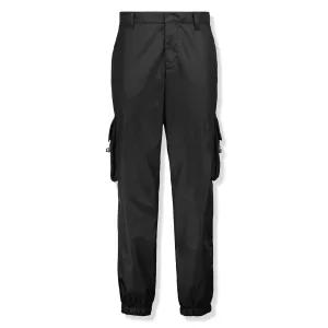 Prada Re Nylon Cuffed Black Cargo Pants