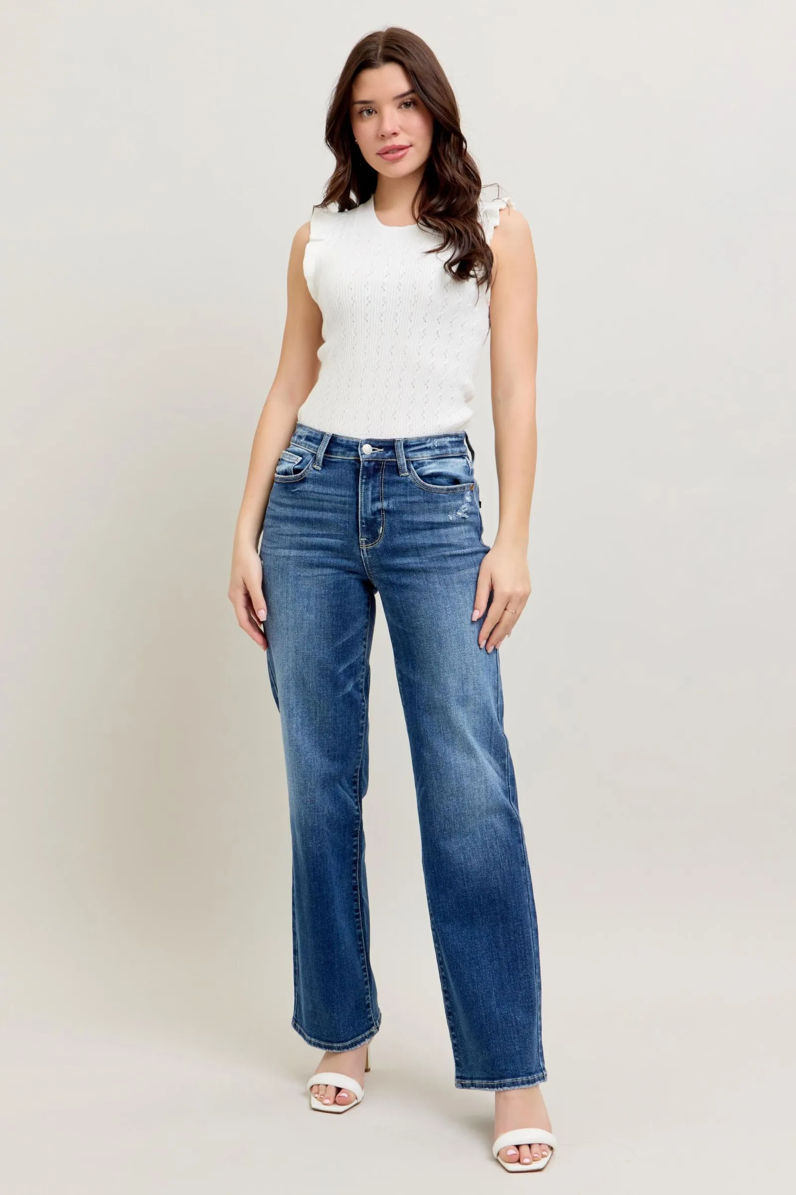 PRE-ORDER Judy Blue High Waist Dark Wash 90's Straight Leg